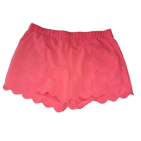 Torrid Scallop Shorts Women Size 18 Salmon Pink Elastic‎ Summer Boho - Picture 1 of 2